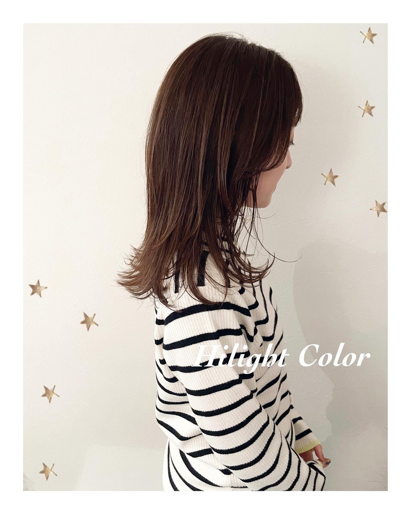 細めハイライト（ボブ・ミディアム・ロング・カラー・ヘアアレンジ）