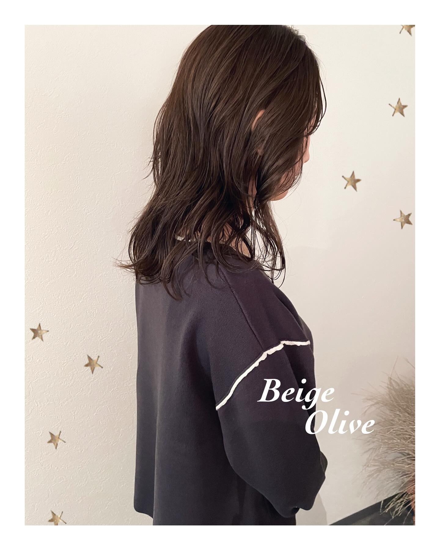 軽めヘアオリーブ濃いめ（ボブ・ミディアム・ロング・カラー・ヘアアレンジ）