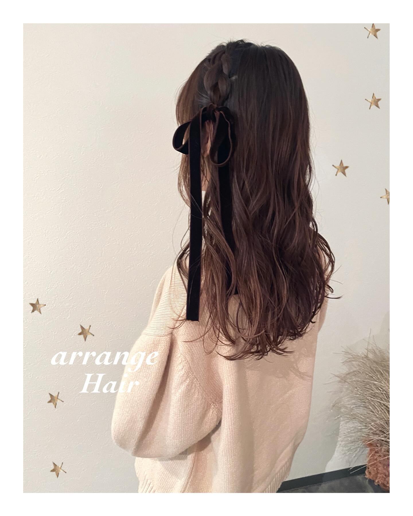 方編み込み（ボブ・ミディアム・ロング・ヘアアレンジ）