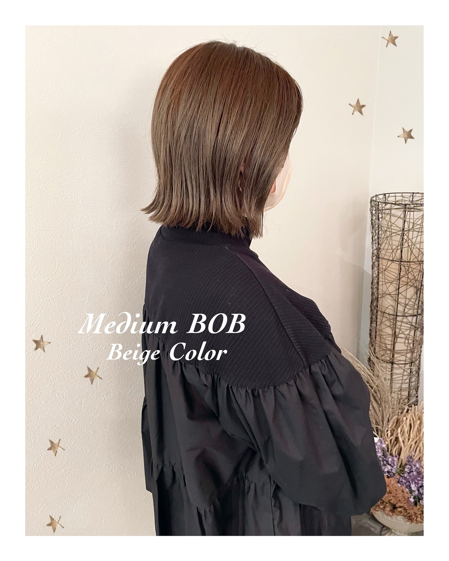 ブリーチベースにベージュカラー（ボブ・ミディアム・ロング・カラー・ヘアアレンジ）