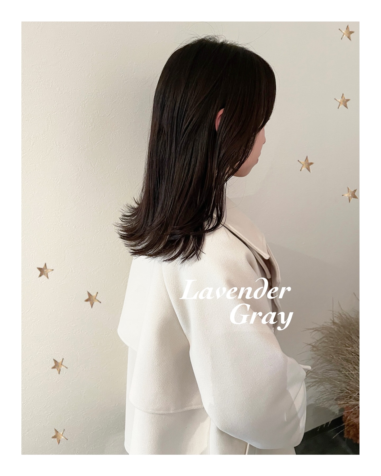 ラベンダーとグレーの組み合わせ可愛いです（ボブ・ミディアム・ロング・カラー・ヘアアレンジ）