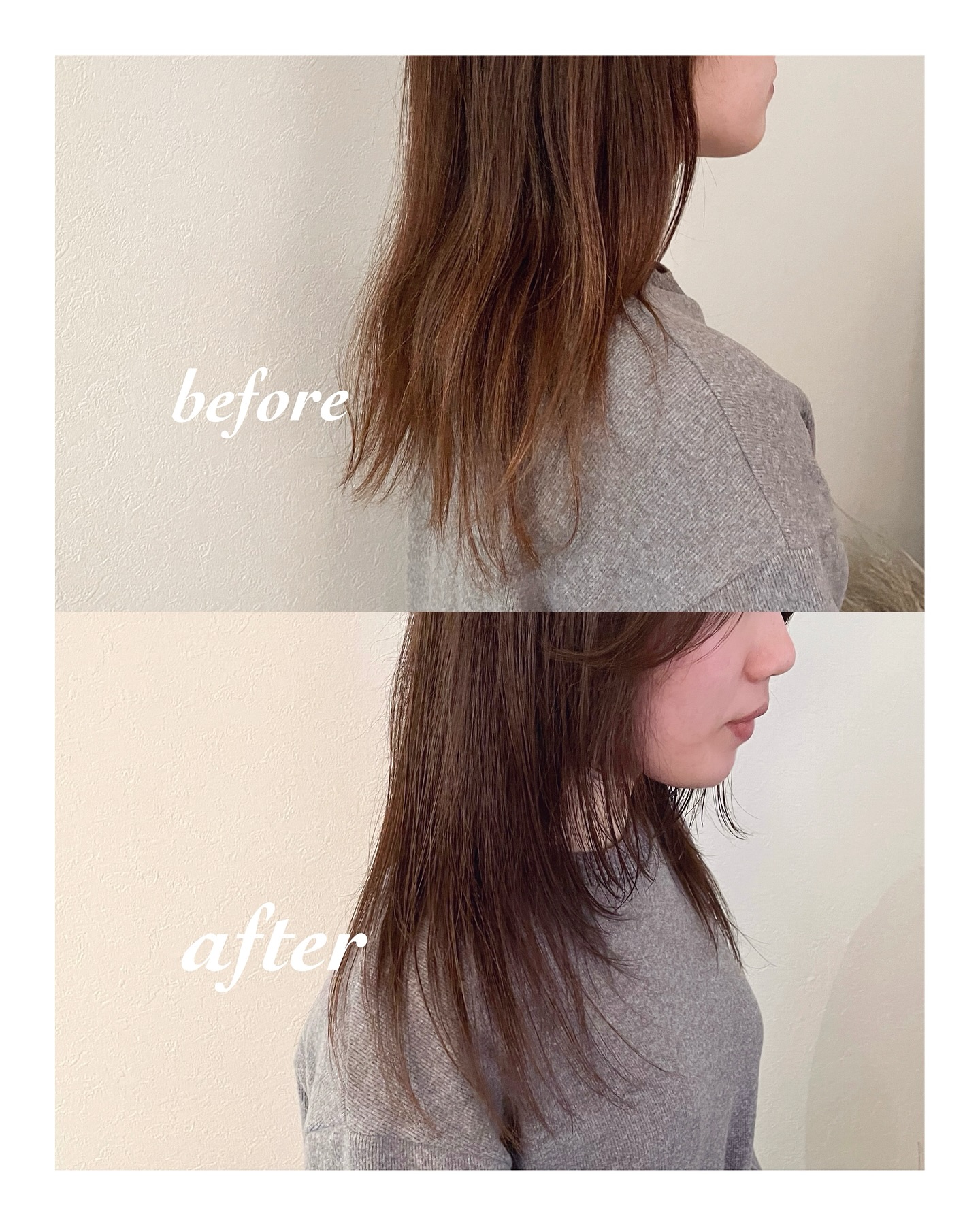 before→after（ボブ・ミディアム・ロング・カラー・ヘアアレンジ）