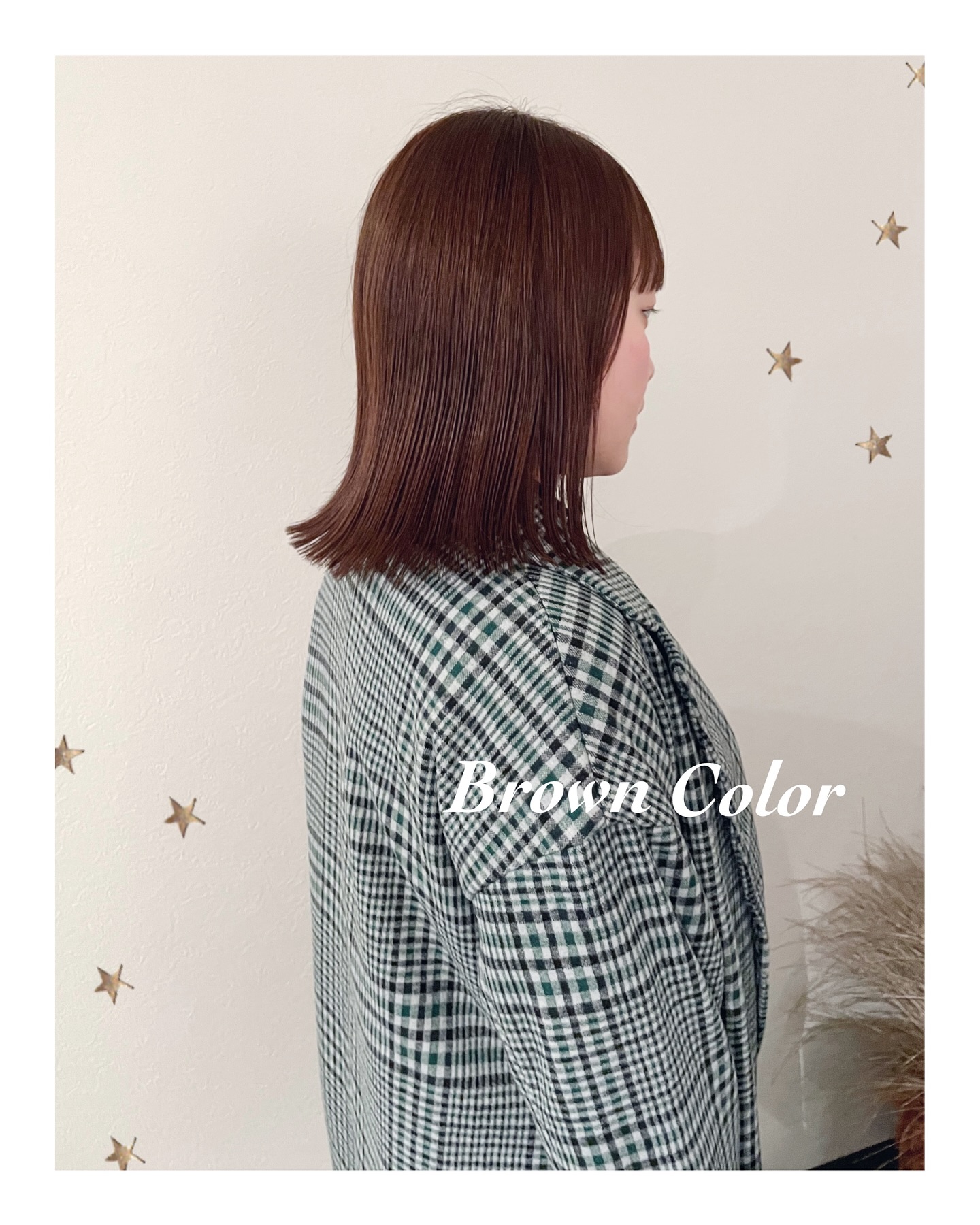 切りっぱなしのミディアムヘア（ボブ・ミディアム・ロング・カラー・ヘアアレンジ）