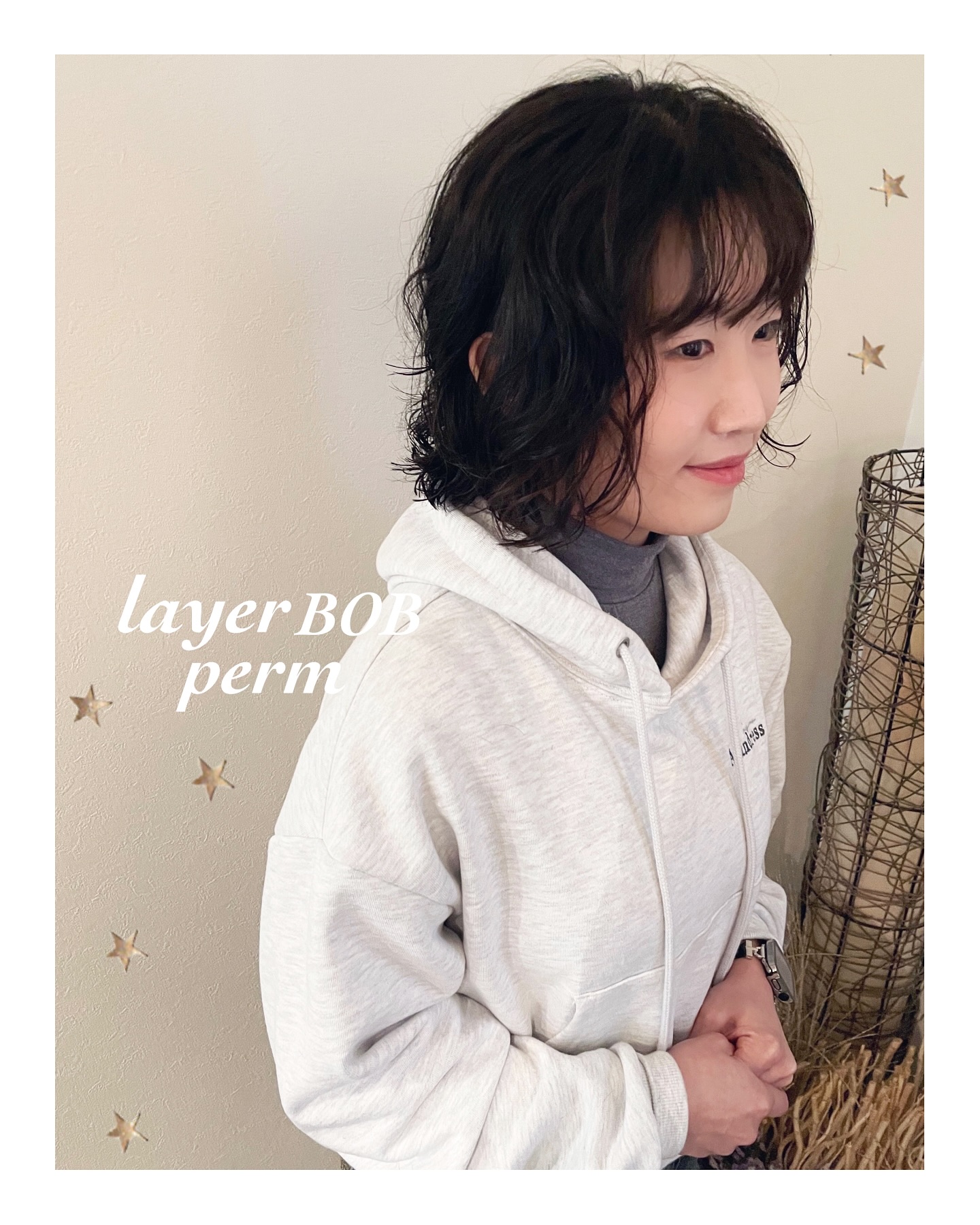 ふわふわなボブパーマ（ボブ・ミディアム・ロング・パーマ・ヘアアレンジ）