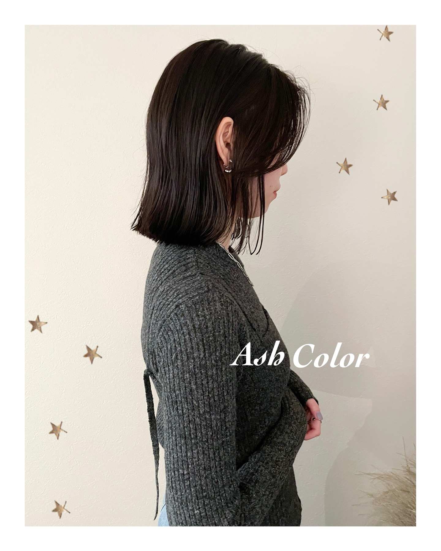 前髪長めのミディアムボブ（ボブ・ミディアム・ロング・カラー・ヘアアレンジ）