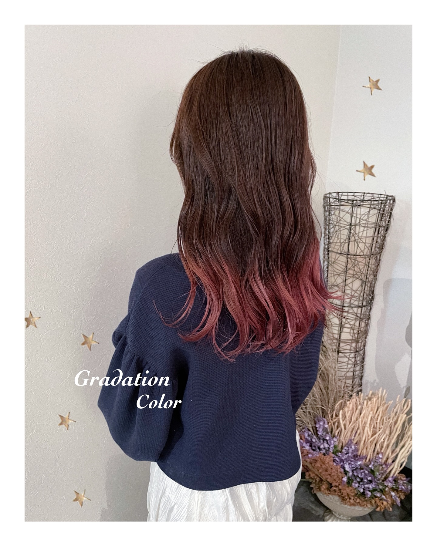 毛先ピンクカラー（ボブ・ミディアム・ロング・カラー・ヘアアレンジ）