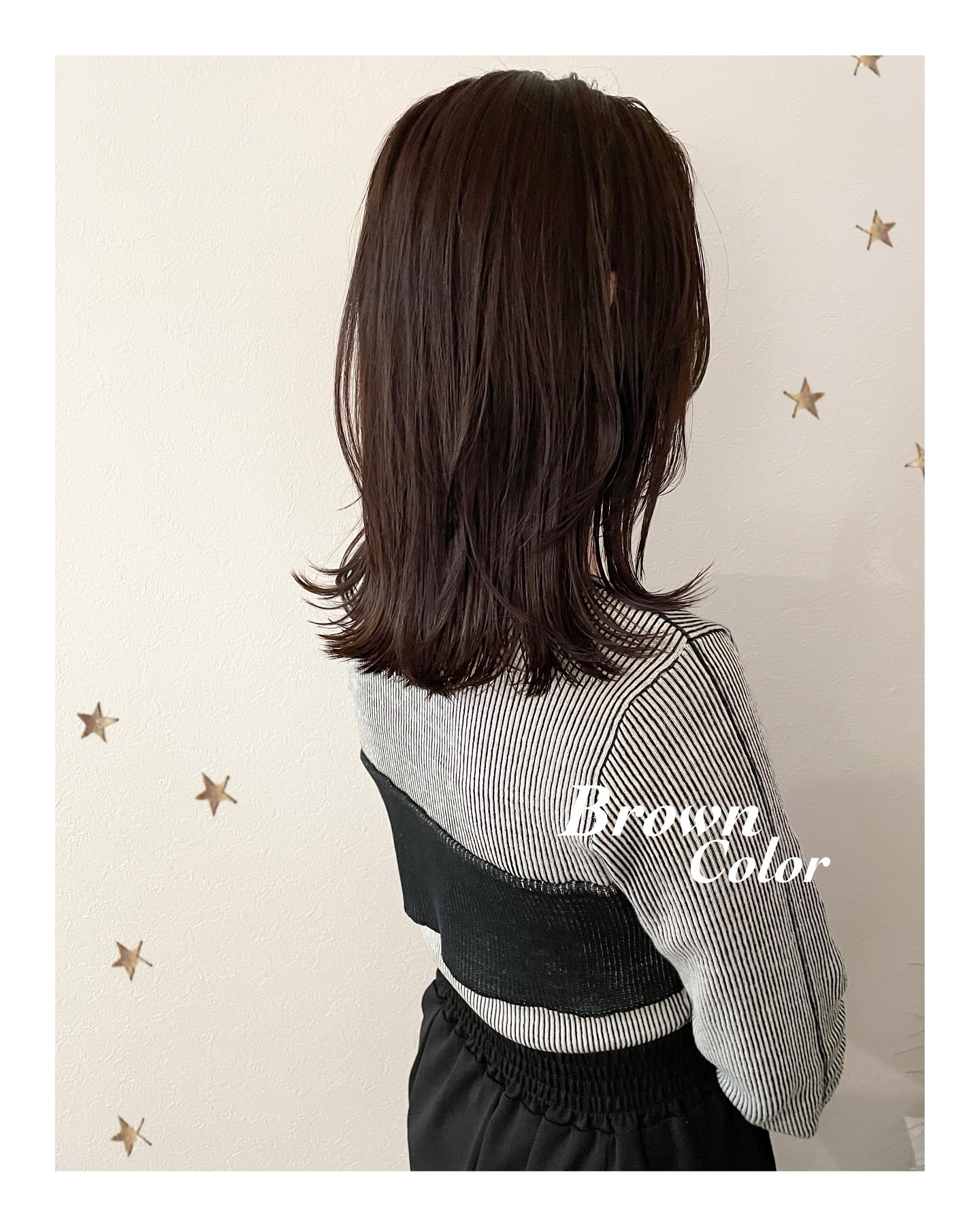 ミディアムレイヤー×ブラウンカラー（ボブ・ミディアム・ロング・カラー・ヘアアレンジ）