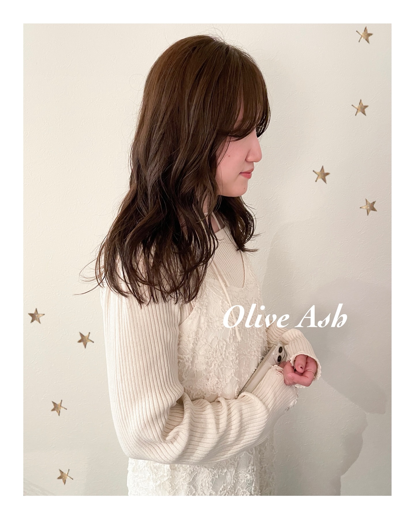 オリーブアッシュ（ボブ・ミディアム・ロング・カラー・ヘアアレンジ）