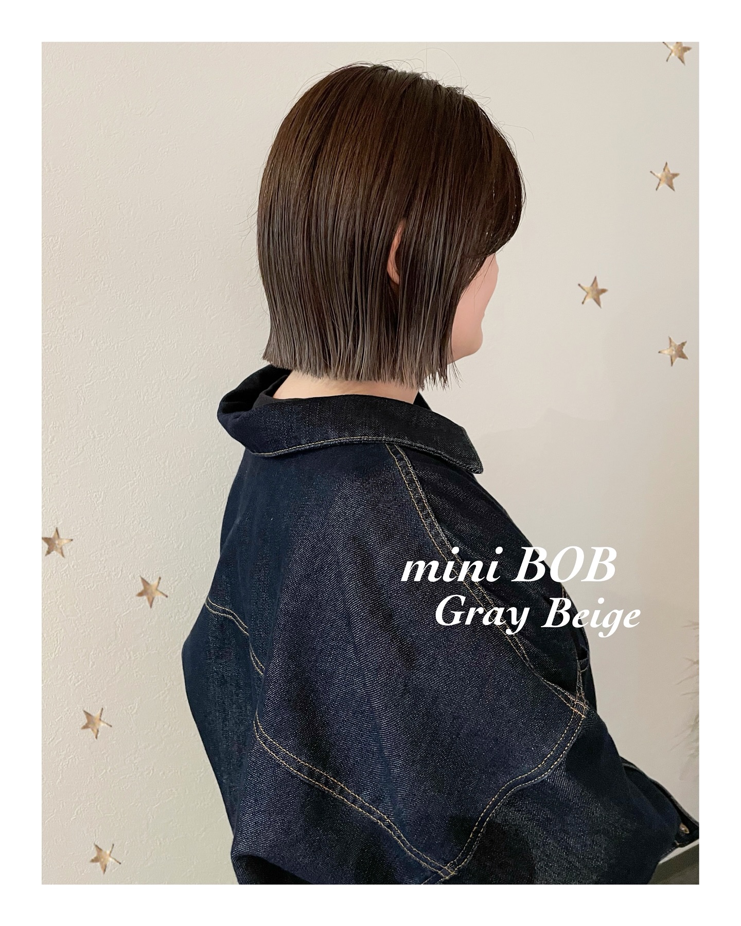 グレージュカラー×あご下BOB（ボブ・ミディアム・ロング・カラー・ヘアアレンジ）