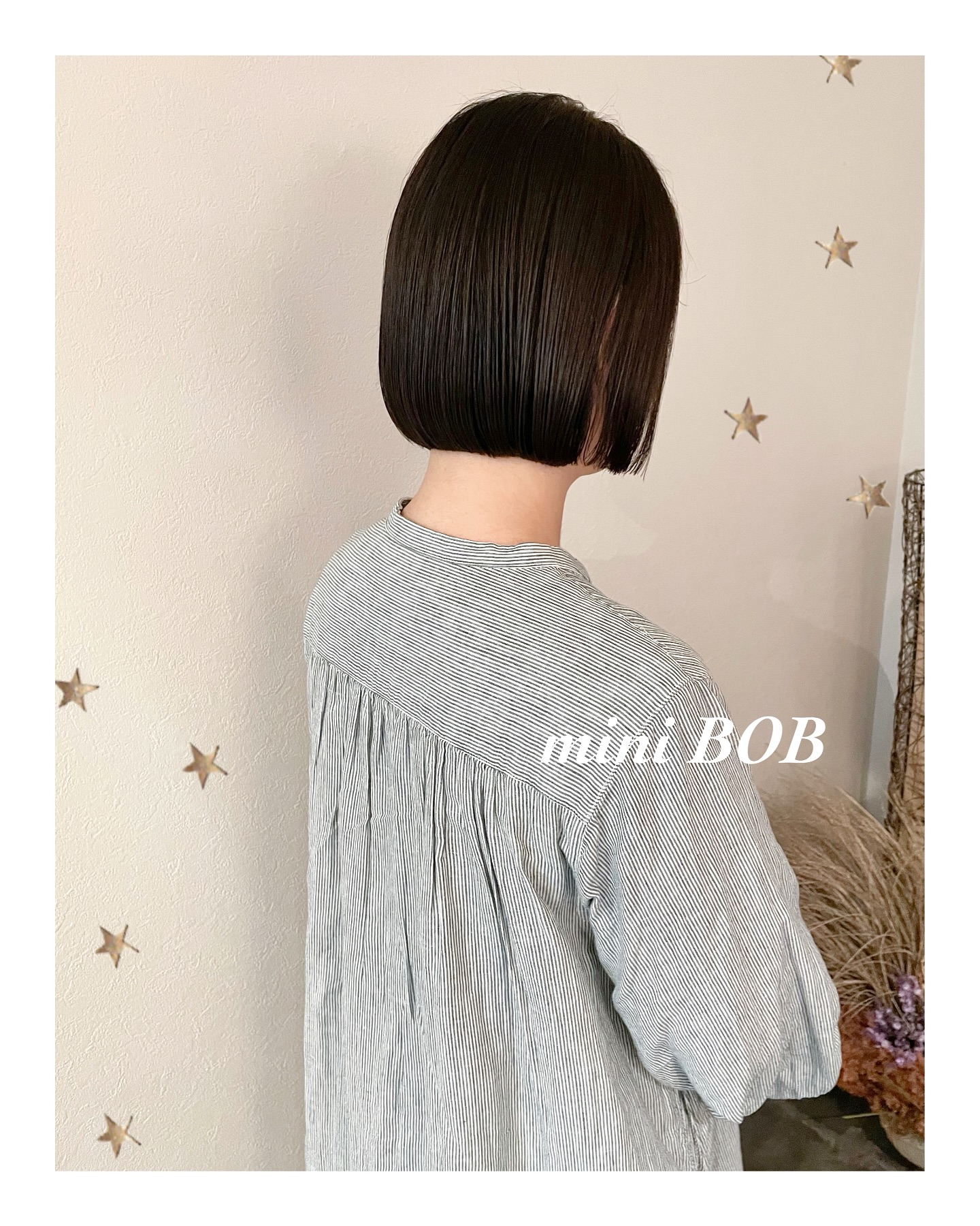 襟足ギリギリなminiBOB（ボブ・ミディアム・ロング・ヘアアレンジ）