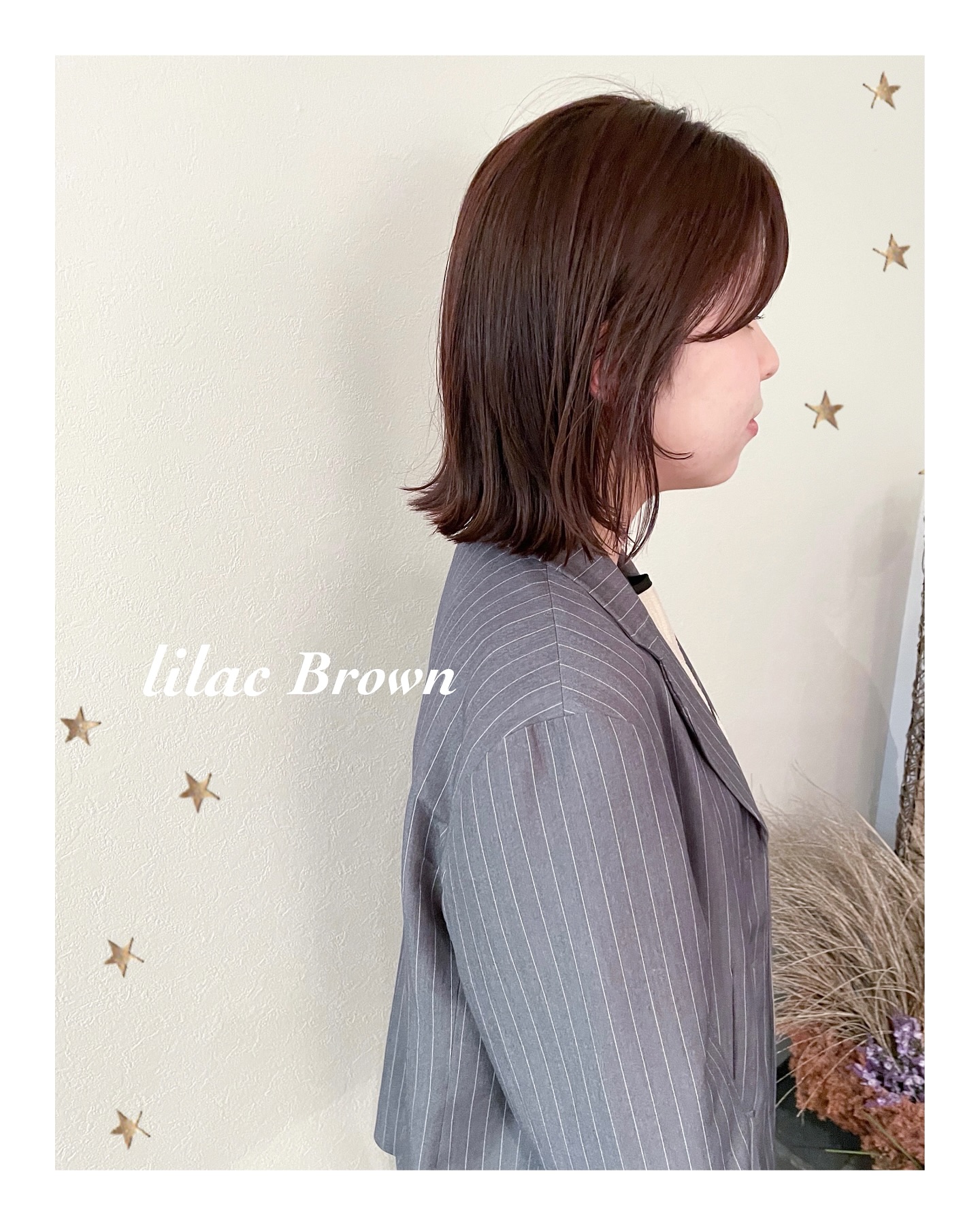 ほんのりピンクなブラウン（ボブ・ミディアム・ロング・カラー・ヘアアレンジ）