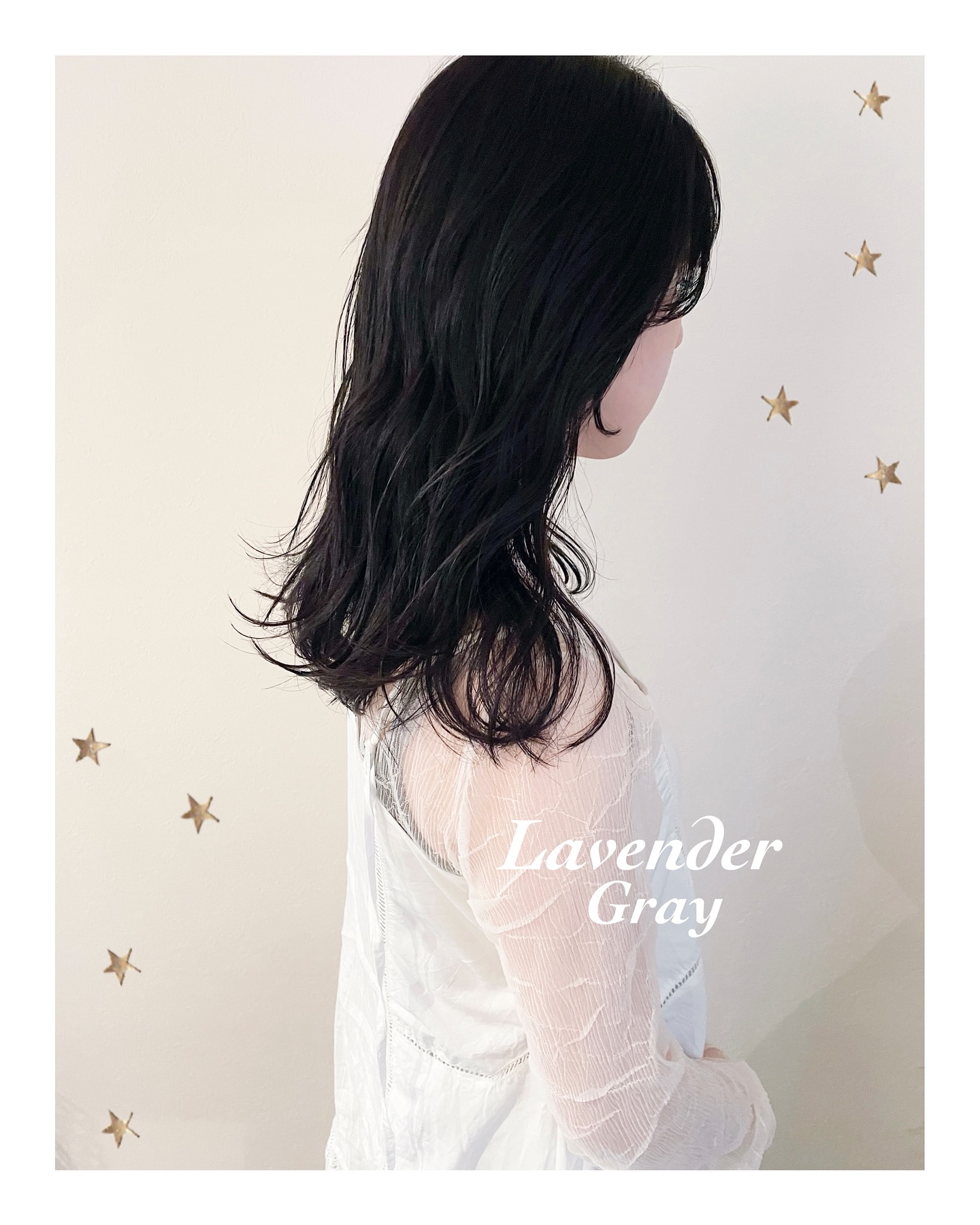 ラベンダー濃いめの地毛風カラー（ボブ・ミディアム・ロング・カラー・ヘアアレンジ）