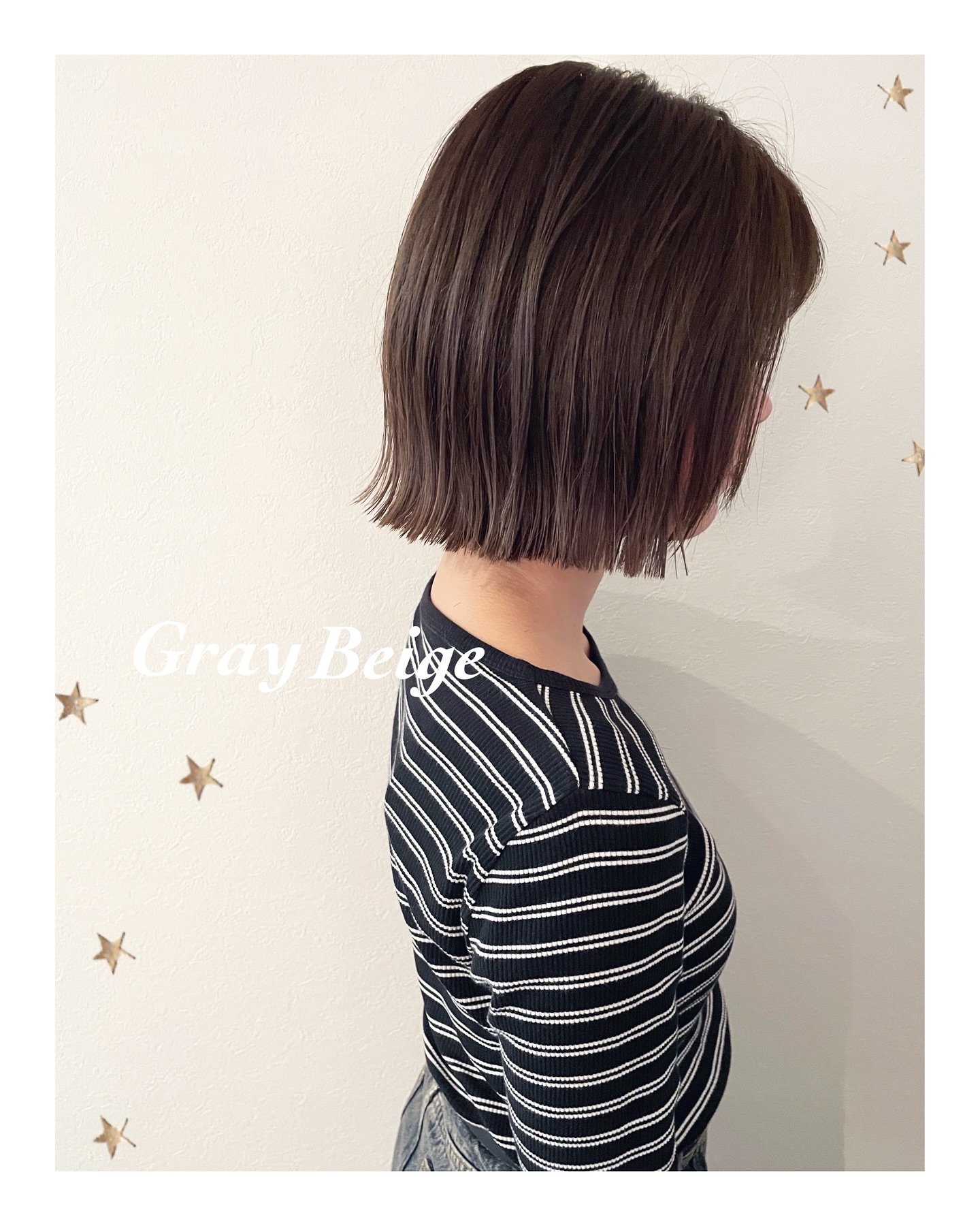 くすませすぎないグレージュ（ボブ・ミディアム・ロング・カラー・ヘアアレンジ）