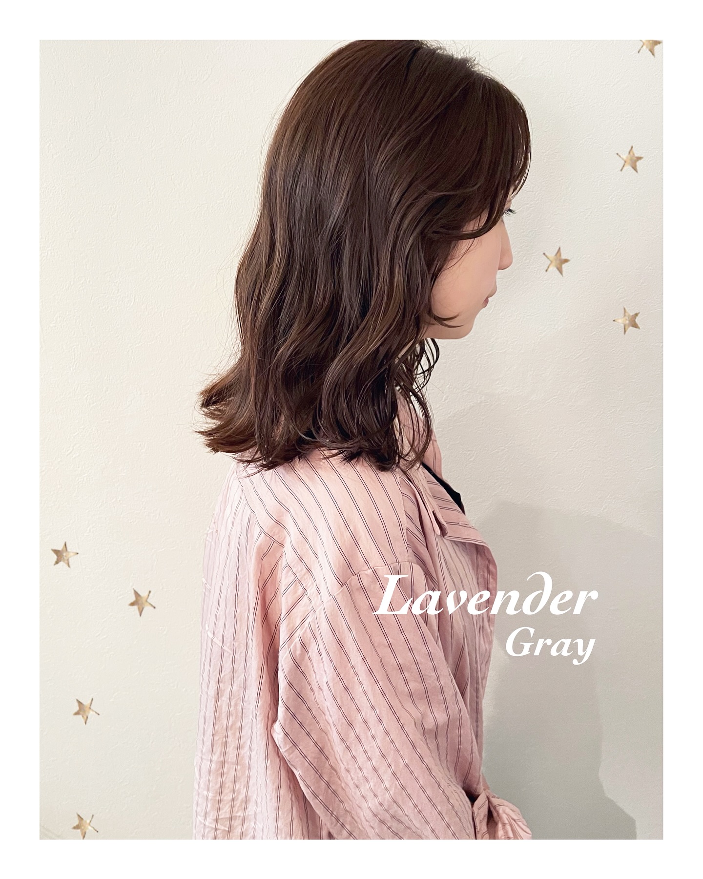 ラベンダーいれると柔らかくなるの可愛い（ボブ・ミディアム・ロング・ヘアアレンジ）