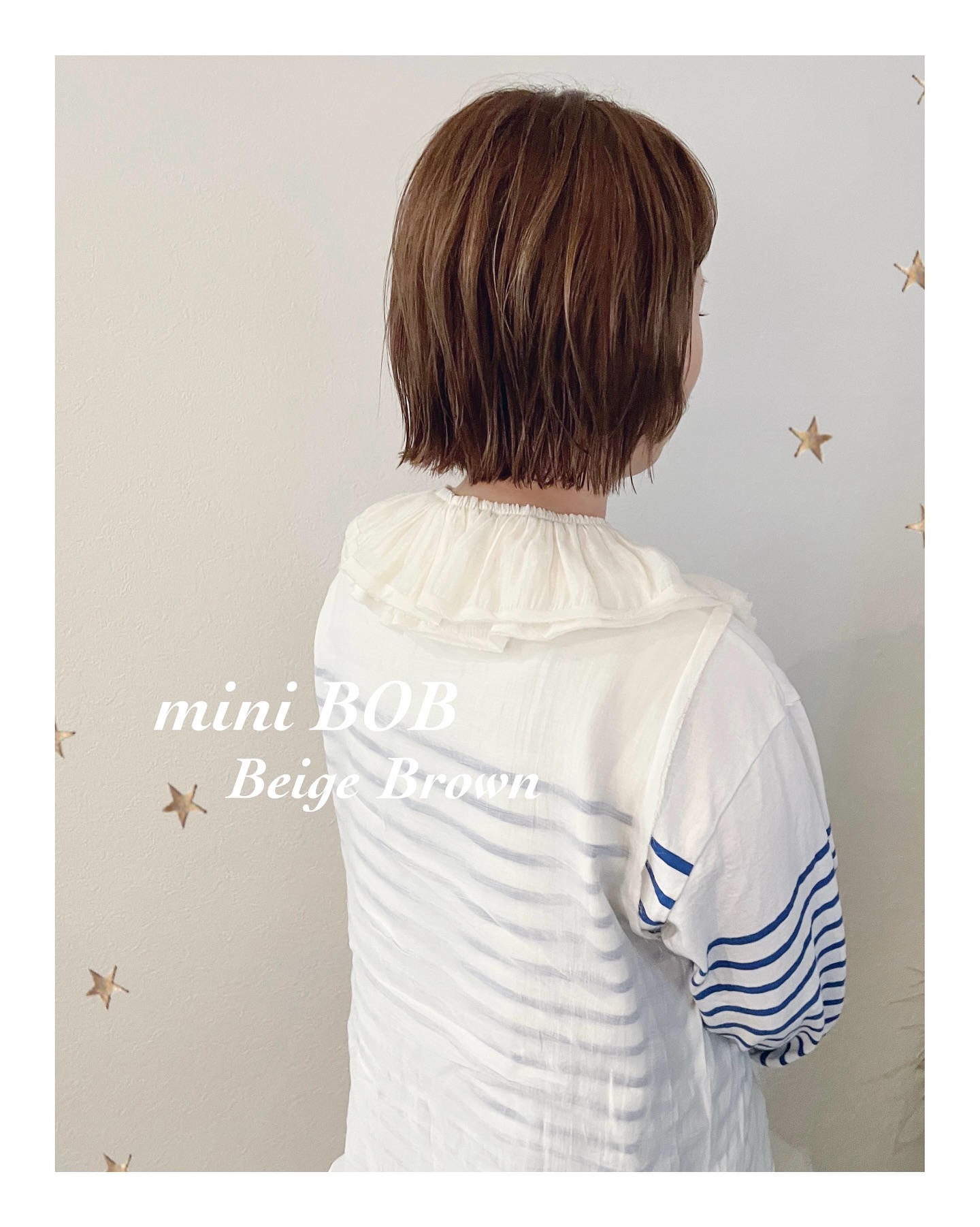 前上がりのmini BOB（ボブ・ミディアム・ロング・カラー・ヘアアレンジ）