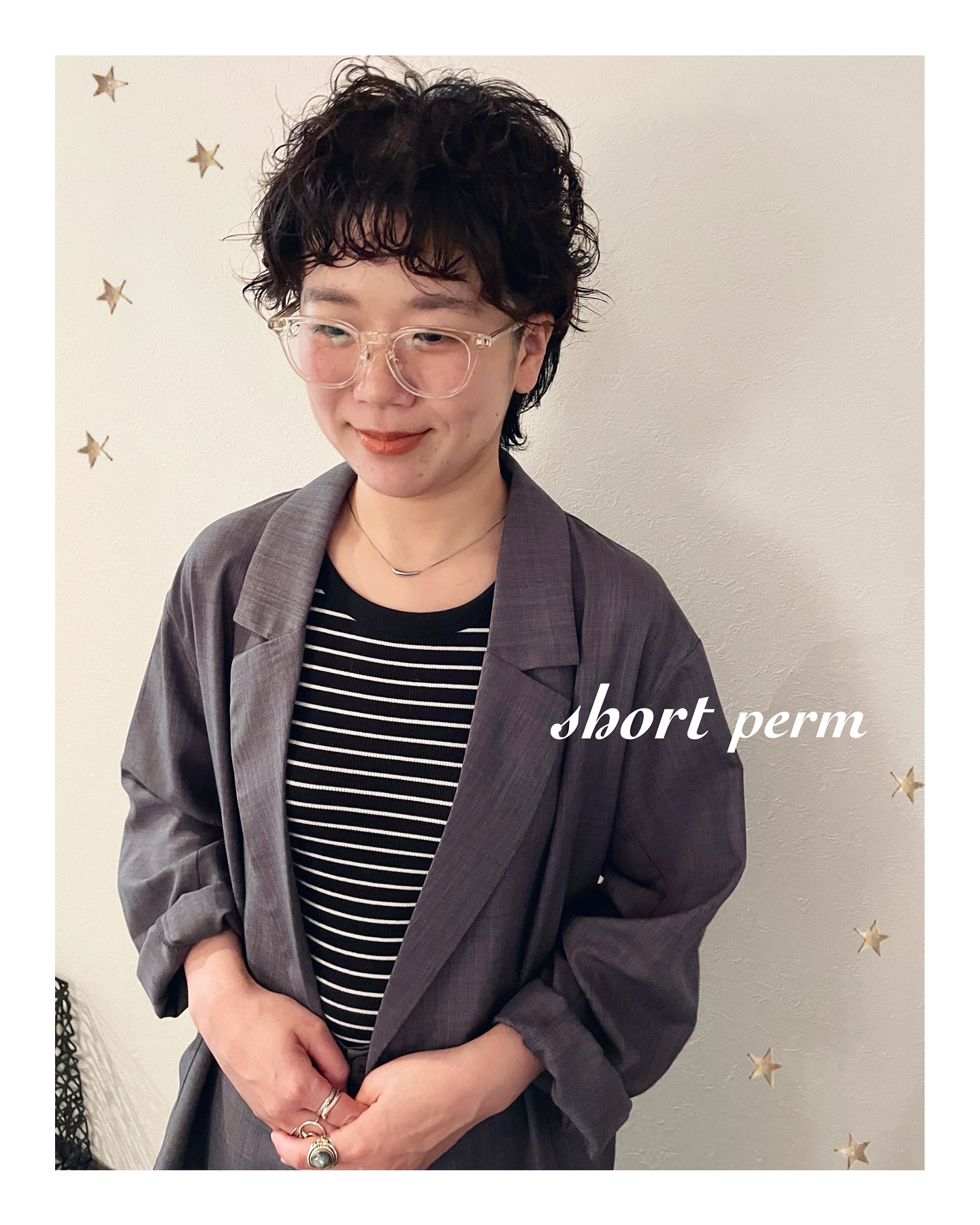 ショートの強めパーマ（ボブ・ミディアム・ロング・パーマ・ヘアアレンジ）
