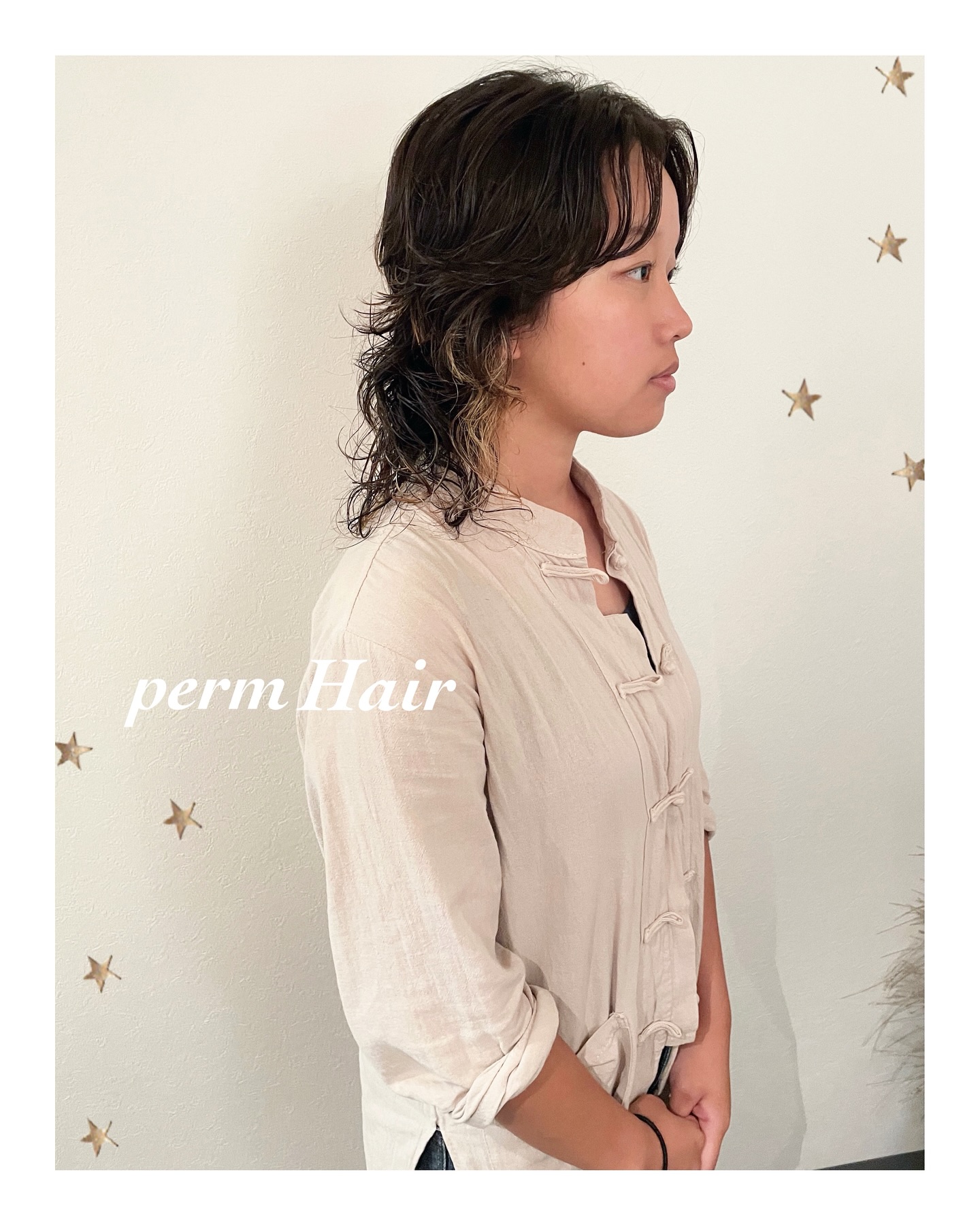 レイヤーにパーマ（ボブ・ミディアム・ロング・パーマ・ヘアアレンジ）