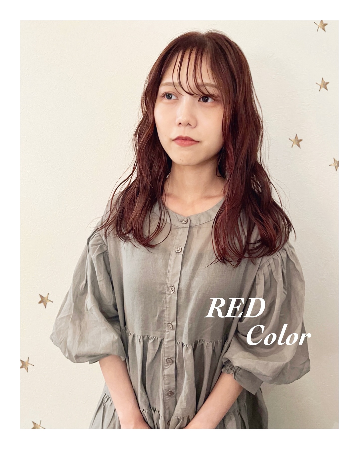 明るめレッドカラー（ボブ・ミディアム・ロング・カラー・ヘアアレンジ）