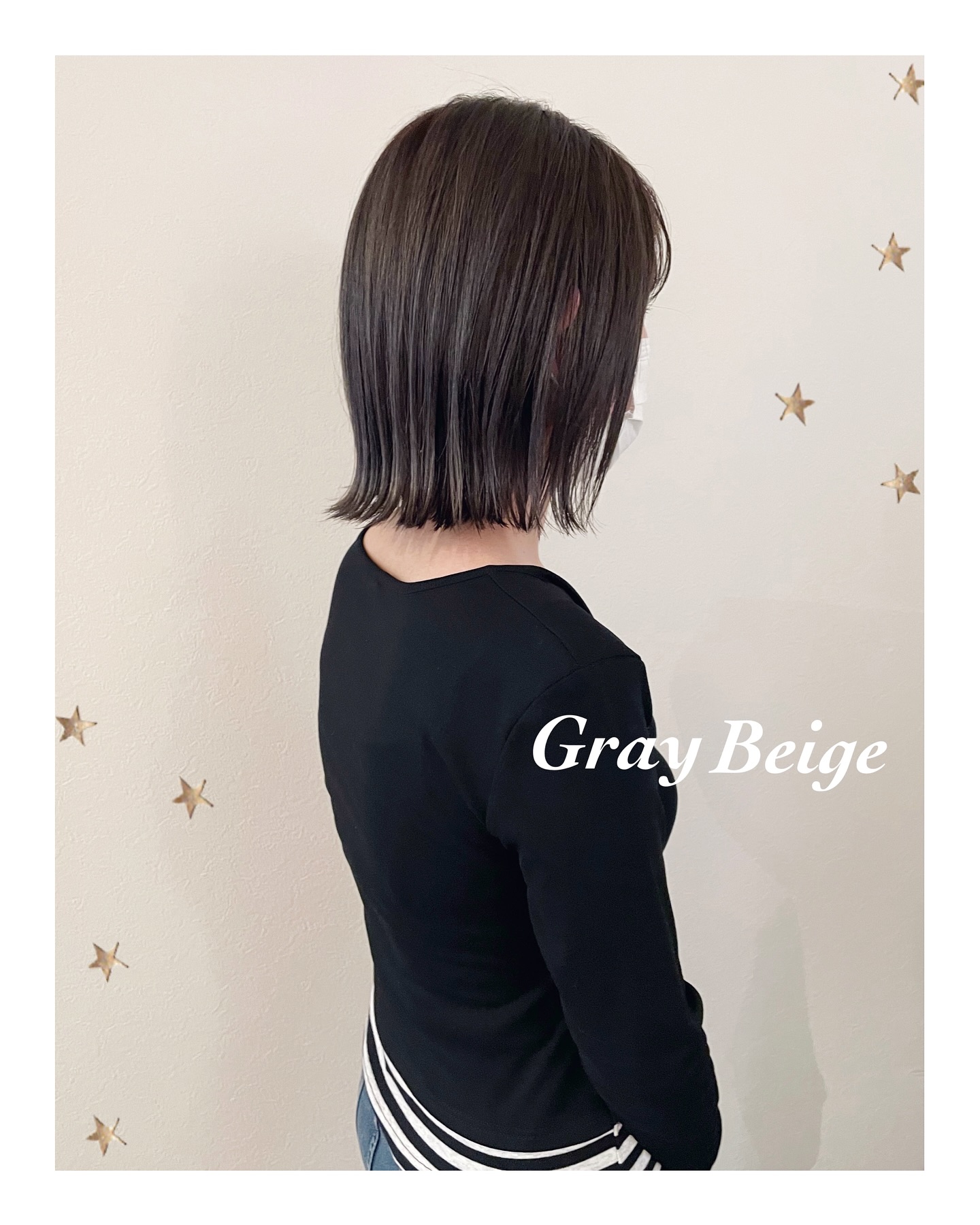 ブリーチベースに暗めのグレージュカラー（ボブ・ミディアム・ロング・カラー・ヘアアレンジ）