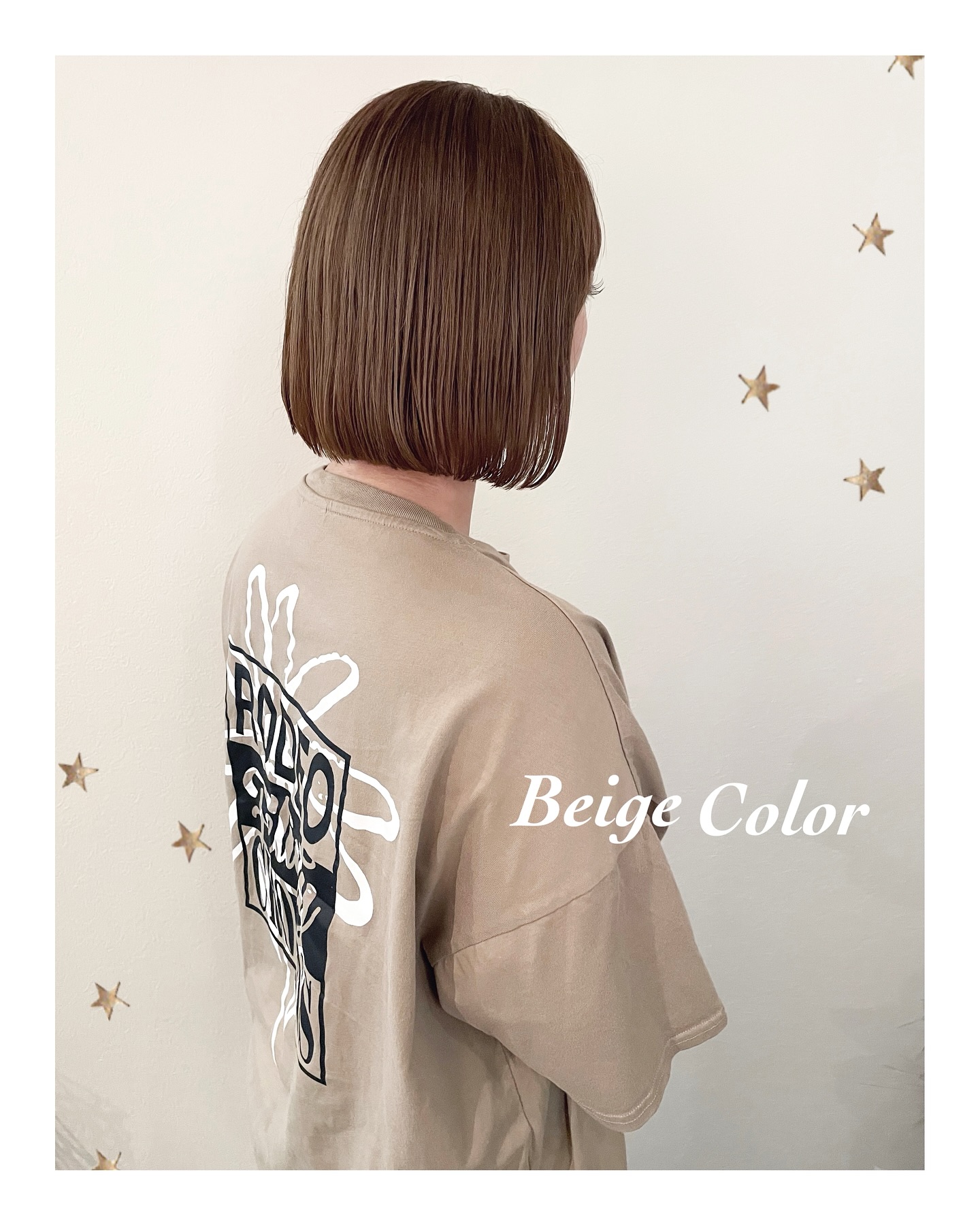 1ブリーチベージュカラー（ボブ・ミディアム・ロング・カラー・ヘアアレンジ）